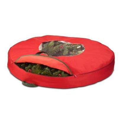 Red 36" Wreath Storage with Clear View Panel