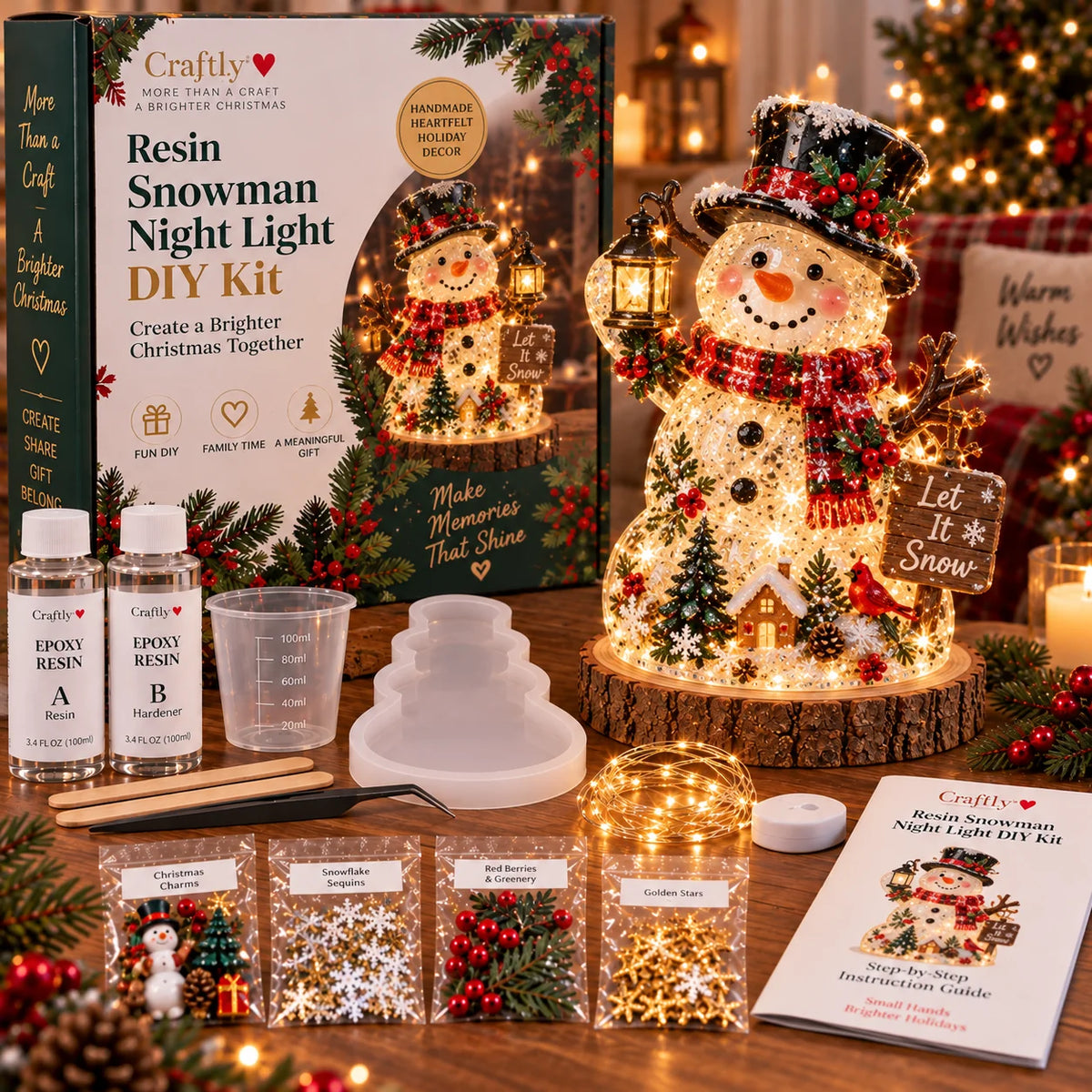 🎄 DIY Christmas Tree Night Light Kit — 💕 Step-by-Step Guide Included