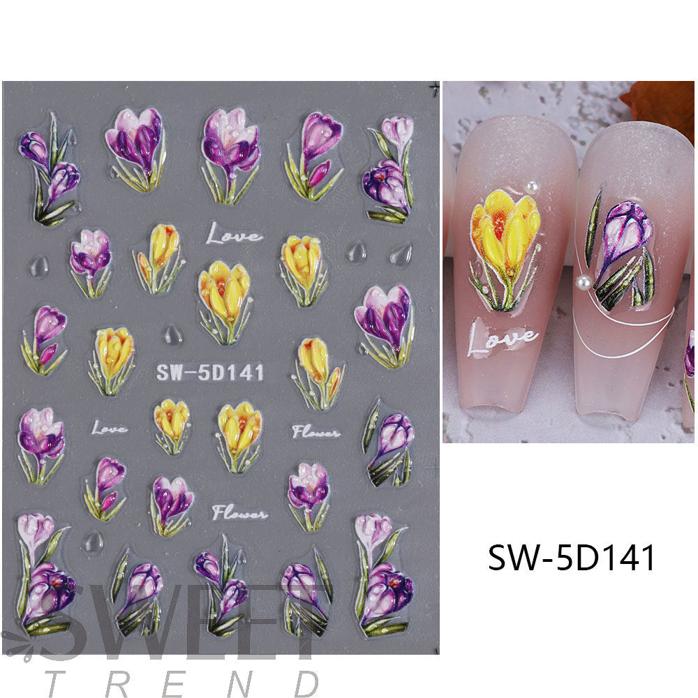 📢📢Buy 1 Get 1 Free !! ⏰5D Floral Nail Stickers