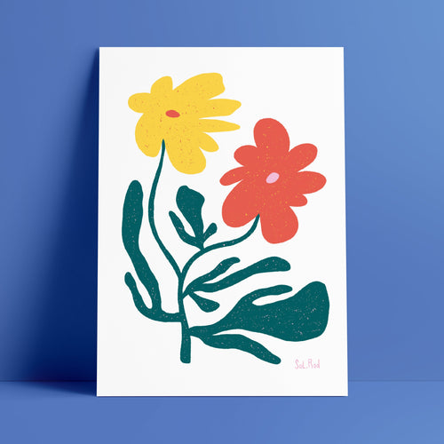 Print 29 "Flor roja y amarilla"
