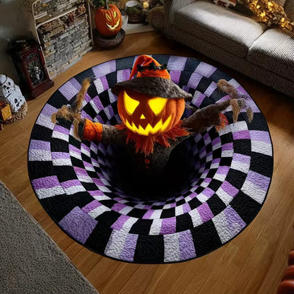 🔥 Limited time 55% OFF🎃3D Skeleton Vortex Quilted Round Halloween Rug