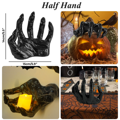 🕷️🖤Creepy Hands & Candles Wall Mount Set – Indoor & Outdoor Halloween Decor 🎃🖐️