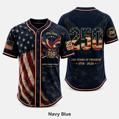 ⏰ Last Day 55% OFF 🇺🇸🦅 America 250th Anniversary Baseball Jersey – 1776–2026 Patriotic Freedom Shirt