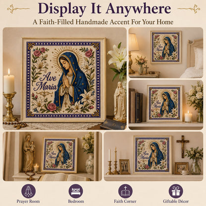 ✝️ Catholic Religious Cross Stitch Embroidery Kit | Vintage Floral Faith Wall Decor with Sacred Catholic Icon Designs 🌹🧵