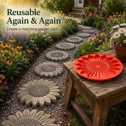 💥 LAST DAY 55% OFF - 🌻 Reusable Sunflower Stepping Stone Mold