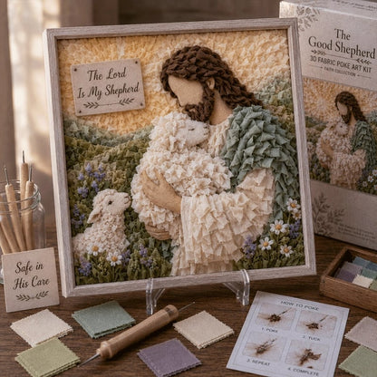 🧘Relaxing & Beginner-Friendly-✝️3D Christian Fabric Poke Art Kit