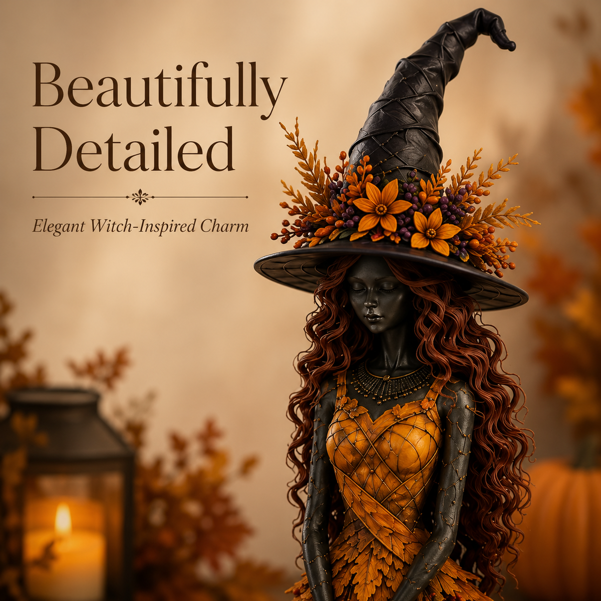 🍂 Handcrafted Autumn Leaf Magic Witch Figurine 🔮 (Free Shipping on Buy 2)