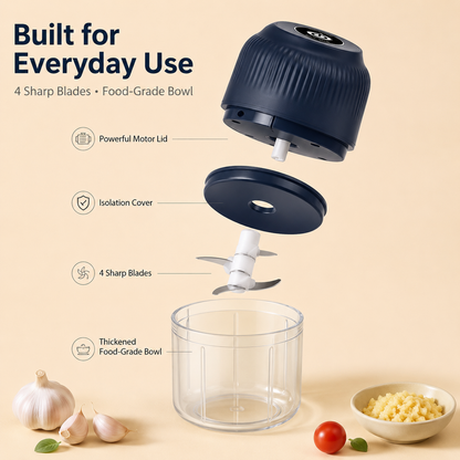 Hot Sale✨ Mini Electric Food Chopper – One-Press Garlic & Veggie Prep 🍳🥕🧄