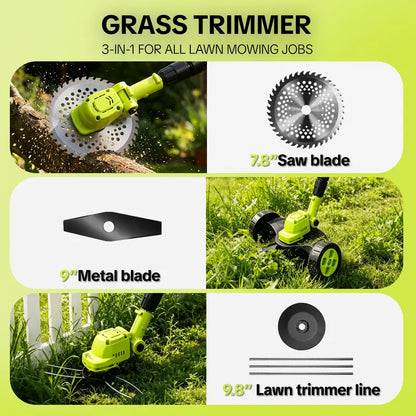 🌿Limited-time 50% OFF ⚡3-in-1 Cordless Lawn Mower – Lightweight Grass Trimmer & Edger with 2×21V Batteries🔋