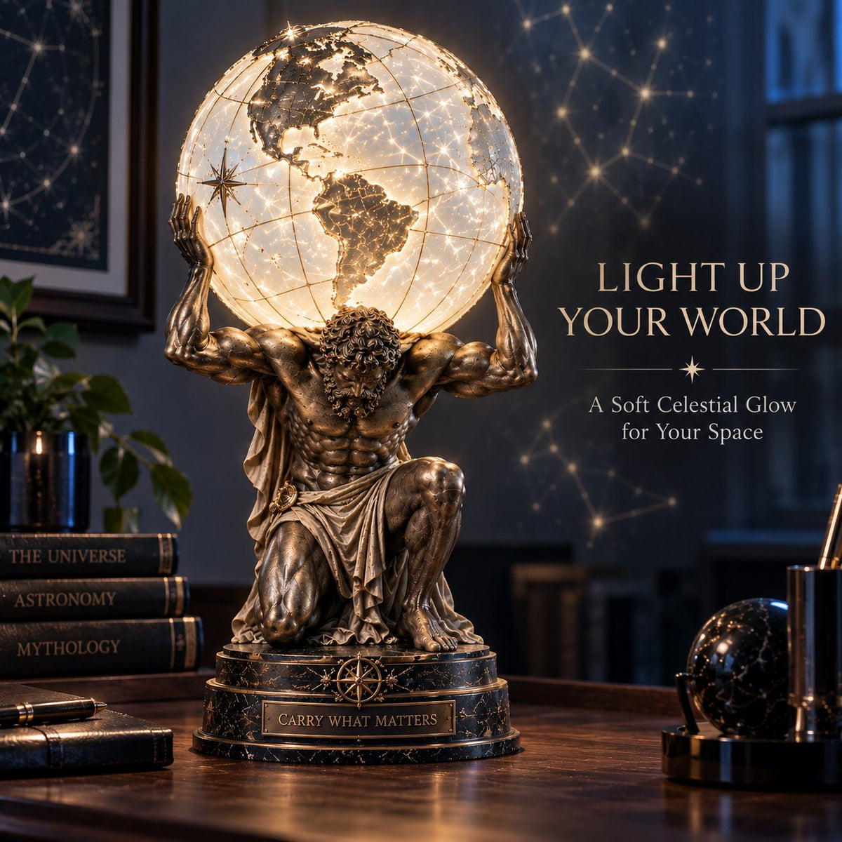 🔥LAST DAY 49% OFF-🌍 Atlas Illuminated World Sphere Lamp🌌