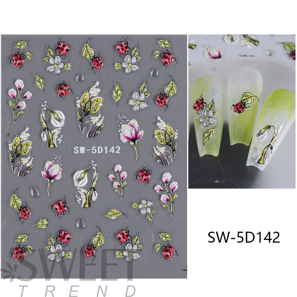 📢📢Buy 1 Get 1 Free !! ⏰5D Floral Nail Stickers
