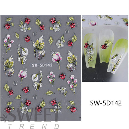📢📢Buy 1 Get 1 Free !! ⏰5D Floral Nail Stickers