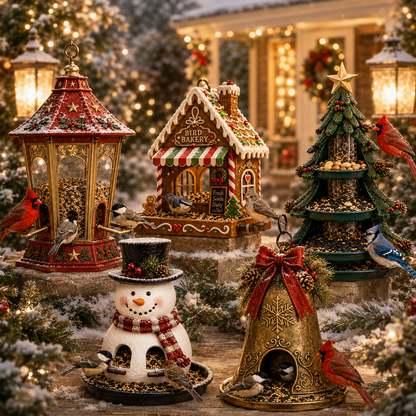 🎄 Christmas Bird Feeder  – Festive Hanging Garden Feeders for Wild Birds