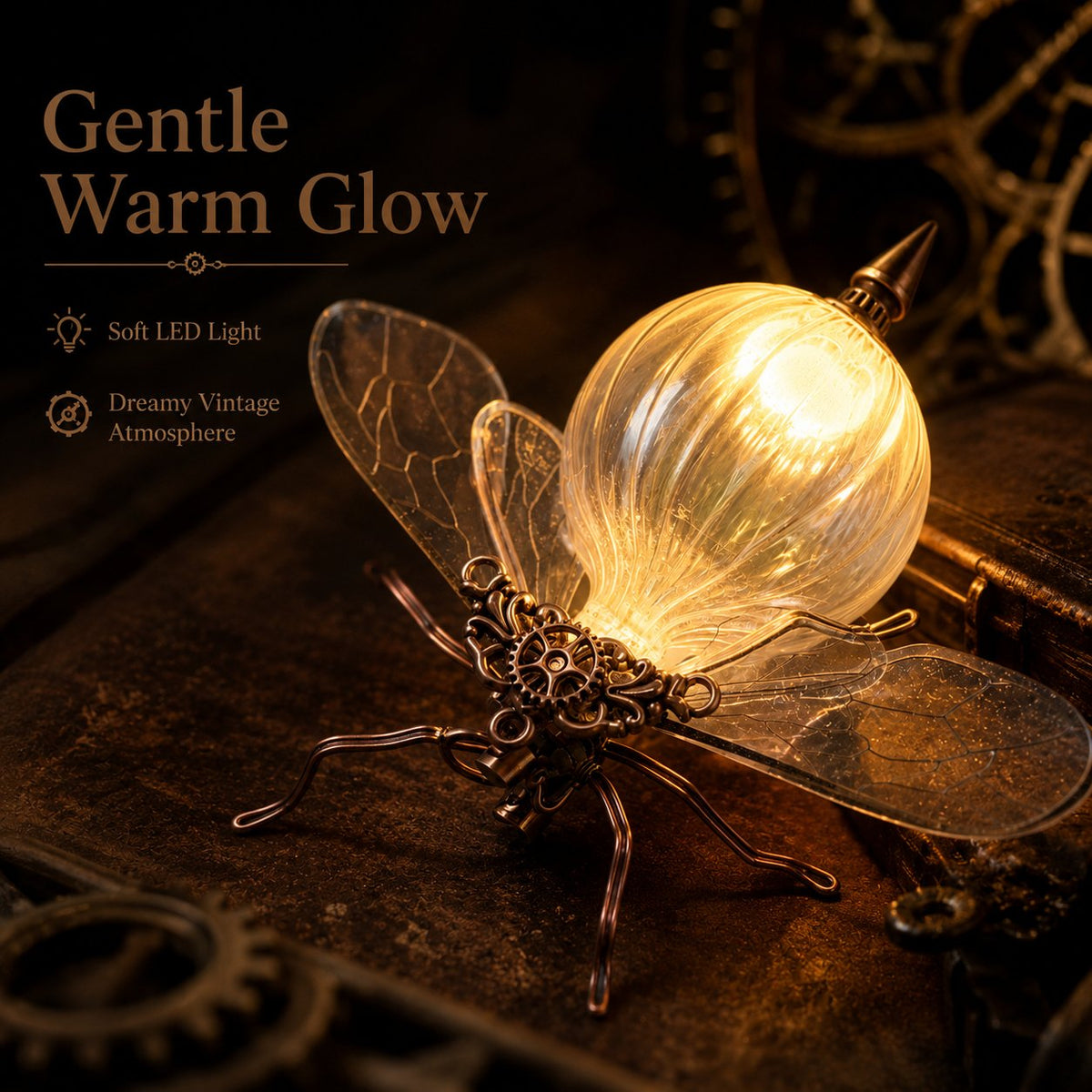 Steampunk Glowing Bee Brooch