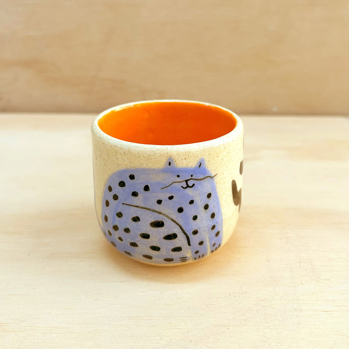 Taza pequeña gato celeste
