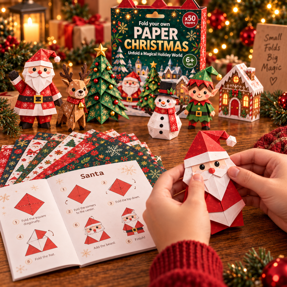 🧘Relaxing & Beginner-Friendly- 3D DIY Paper Christmas(💕Step-by-Step Guide Included)