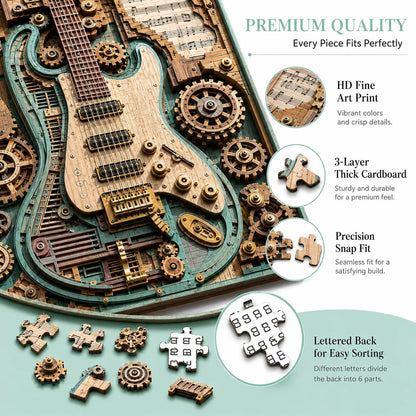 🔥LAST DAY 50% OFF 🧩Creative Steampunk Guitar 3D Puzzle