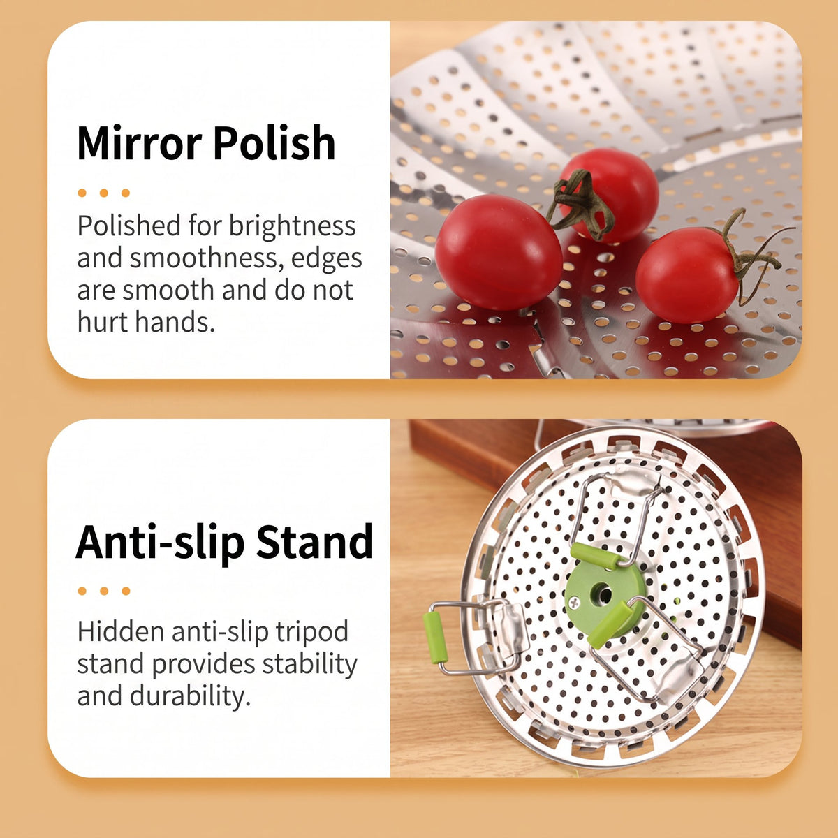 🔥Adjustable Stainless Steel Vegetable Steamer Basket | Foldable Mesh Steamer with Extendable Anti-Scald Handle