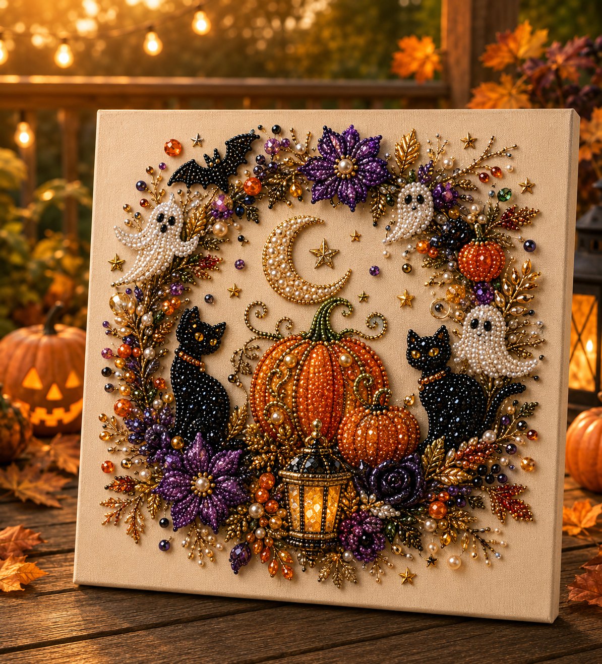 💥LAST DAY  50% OFF👻✨ Halloween Pearl Art DIY Kit – Turn Tiny Pearls into Spooky-Cute Magic