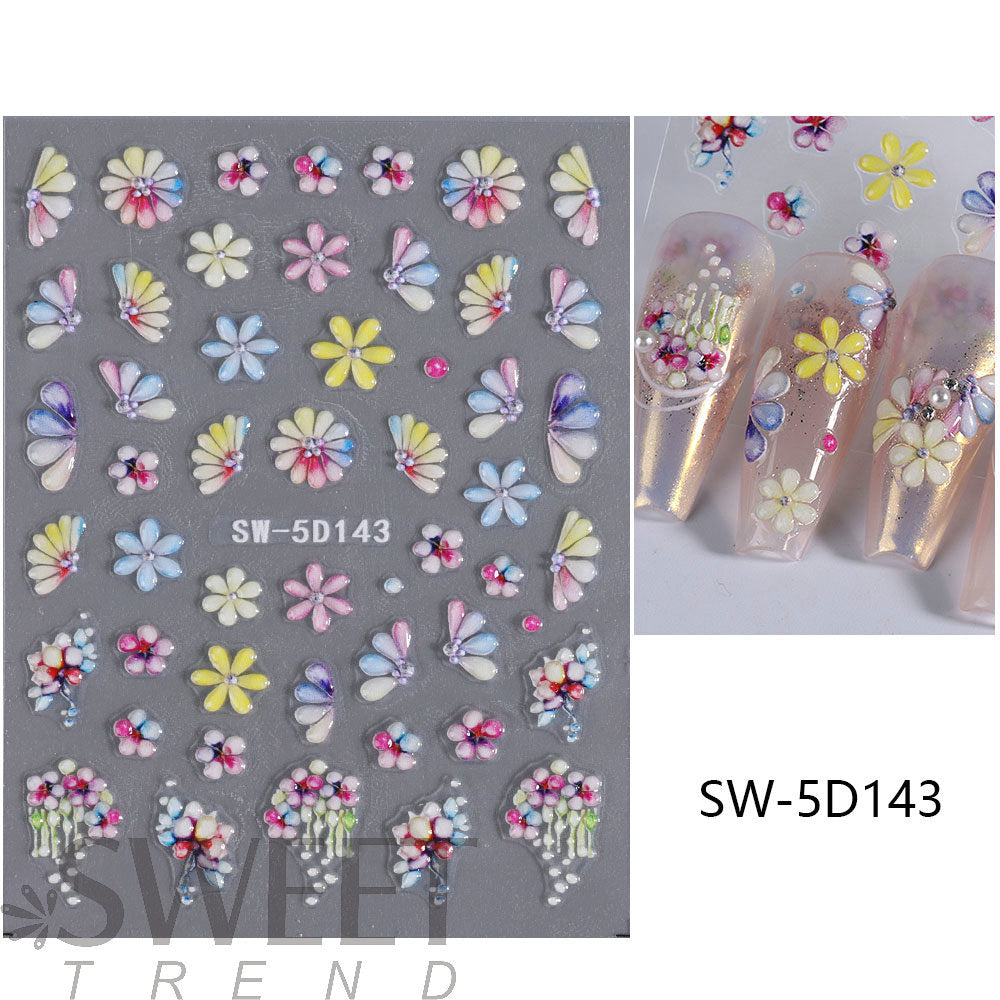 📢📢Buy 1 Get 1 Free !! ⏰5D Floral Nail Stickers