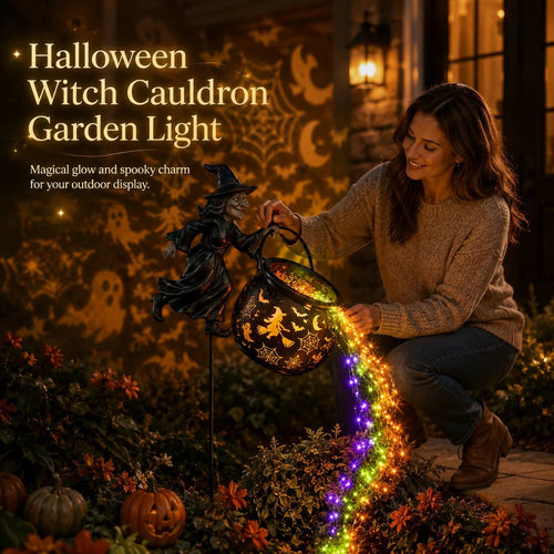 🔥 Last Day 57% OFF ❤️ Halloween Witch Cauldron Garden Light