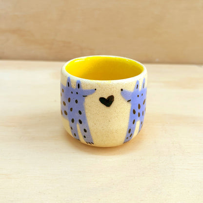 Taza pequeña perro celeste