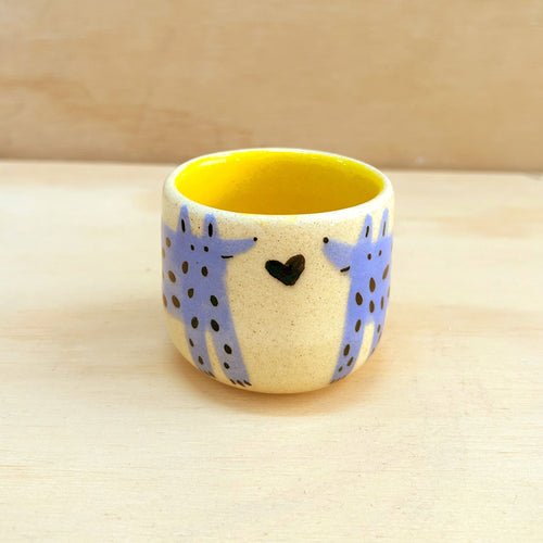 Taza pequeña perro celeste