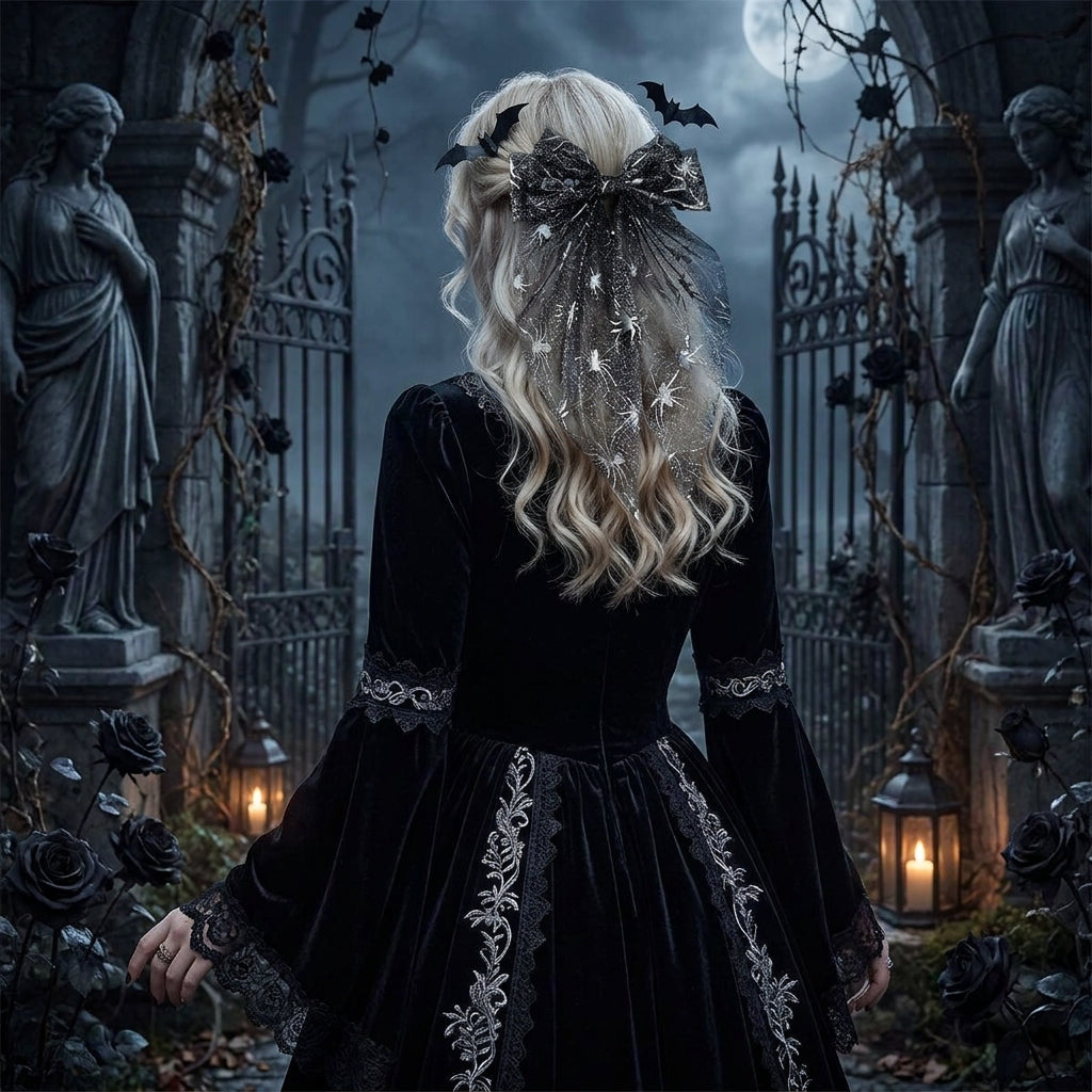 🖤The Spooky-Chic Hair Accessory Everyone Will Notice -Your Halloween Hair Needs This Spiderweb Bow 🎀