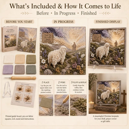 🧘Relaxing & Beginner-Friendly-✝️3D Christian Fabric Poke Art Kit