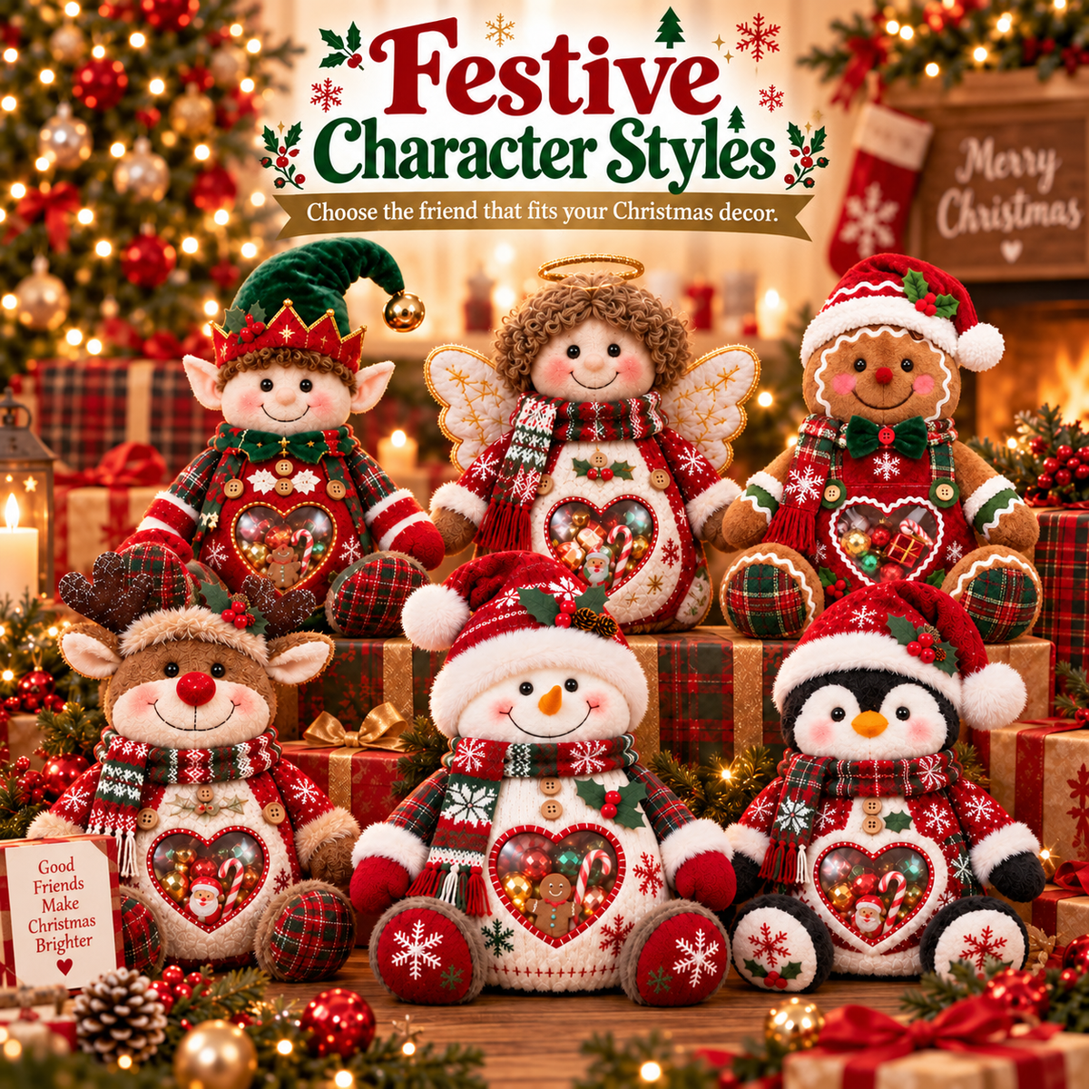 🎅 🎄 Christmas Character Refillable Treat Holder