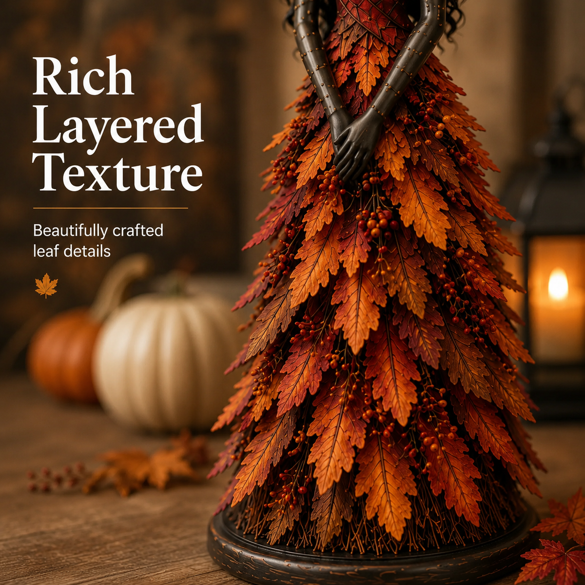🍂 Handcrafted Autumn Leaf Magic Witch Figurine 🔮 (Free Shipping on Buy 2)
