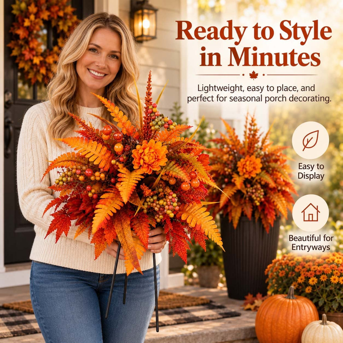 🍁Fall Floral Planter & Urn Arrangement