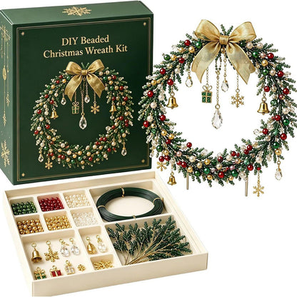 🎄DIY Beaded Christmas Wreath Kit – Handmade Holiday Wreath
