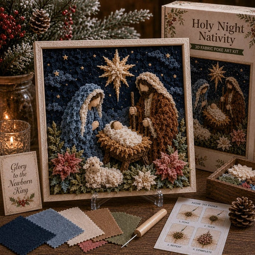 🧘Relaxing & Beginner-Friendly-✝️3D Christian Fabric Poke Art Kit