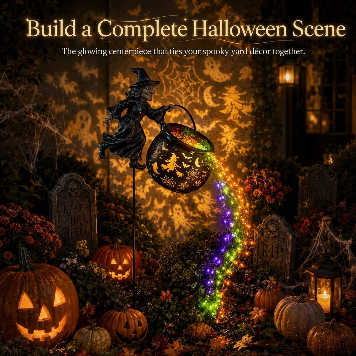 🔥 Last Day 57% OFF ❤️ Halloween Witch Cauldron Garden Light