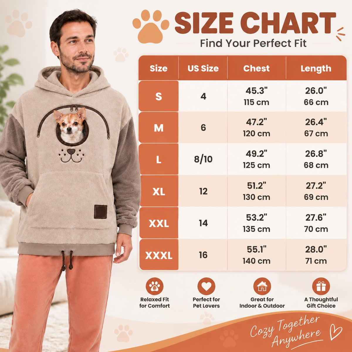 🐶💕 Cozy Pet Carrier Hoodie – Soft Fleece Cuddle Pouch Sweatshirt for Cats & Small Dogs