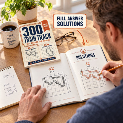 ✨Train Route & Closed Loop Puzzles | 300 Logic Challenges, Great Gift For Puzzle & Train Lovers