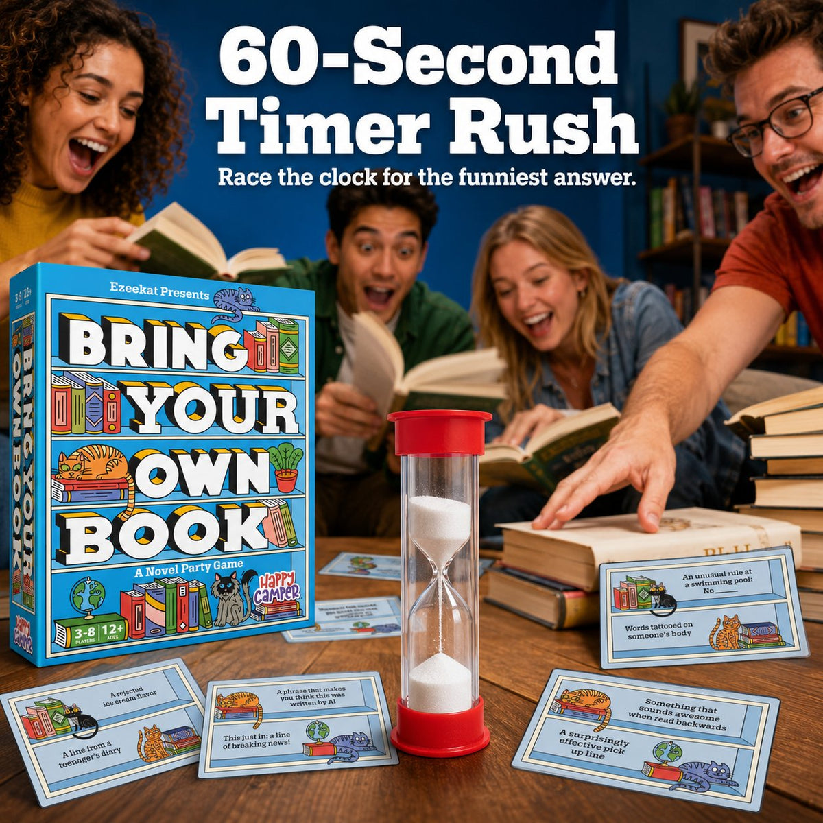 🔥Last Day 49% OFF - 📚🐱Bring Your Own Book: A Novel Party Game