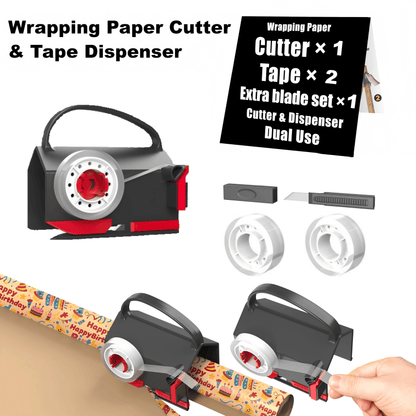 🔥HOT SALE 49% OFF - Wrapping Paper Cutter & Tape Dispenser
