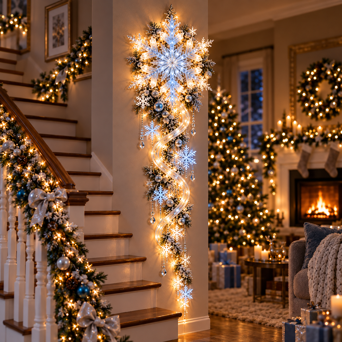 🔥70% OFF TADAY❄️ Giant Snowflake Blizzard Trail™- Let the Snowstorm Glow Indoors