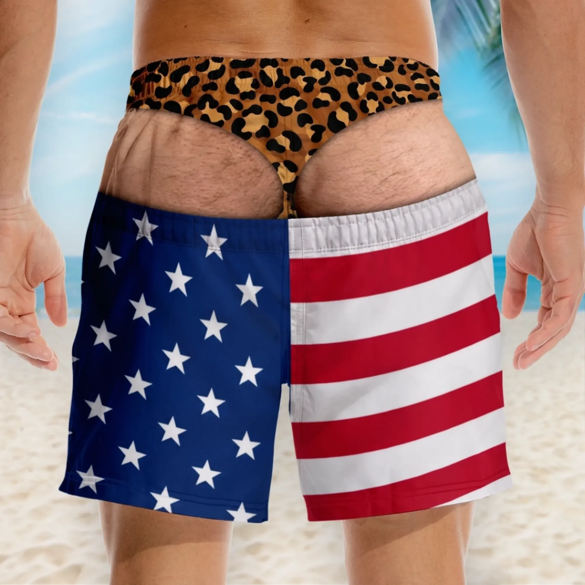 🇺🇸 Personalized “Warning: Wide Load” Men’s Swim Trunks – Funny Gift for Him