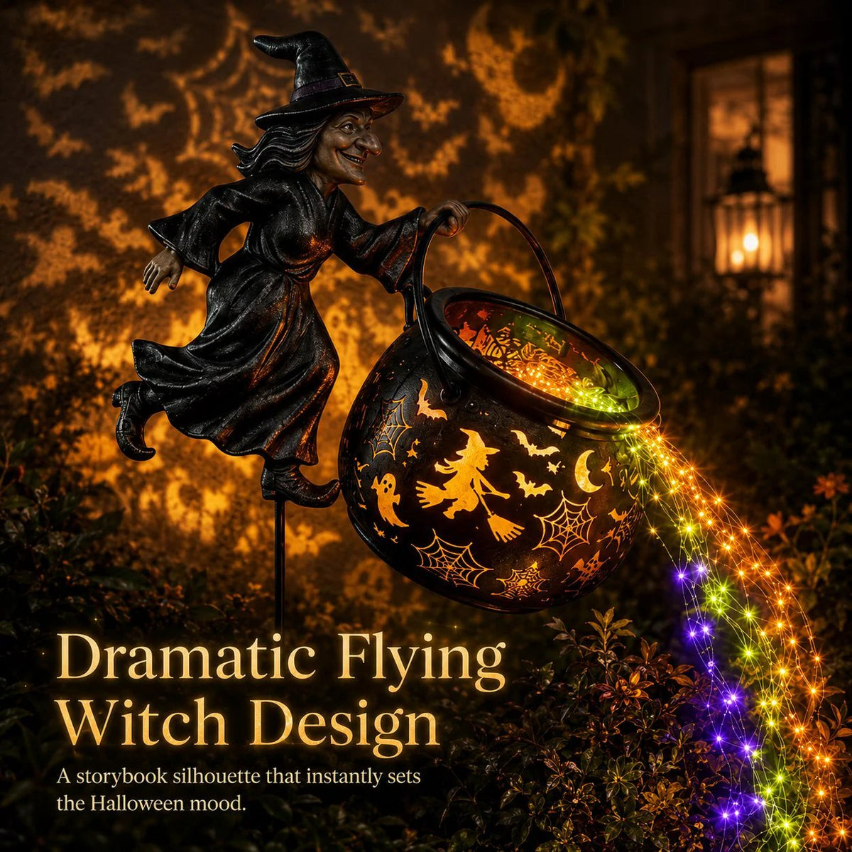 🔥 Last Day 57% OFF ❤️ Halloween Witch Cauldron Garden Light