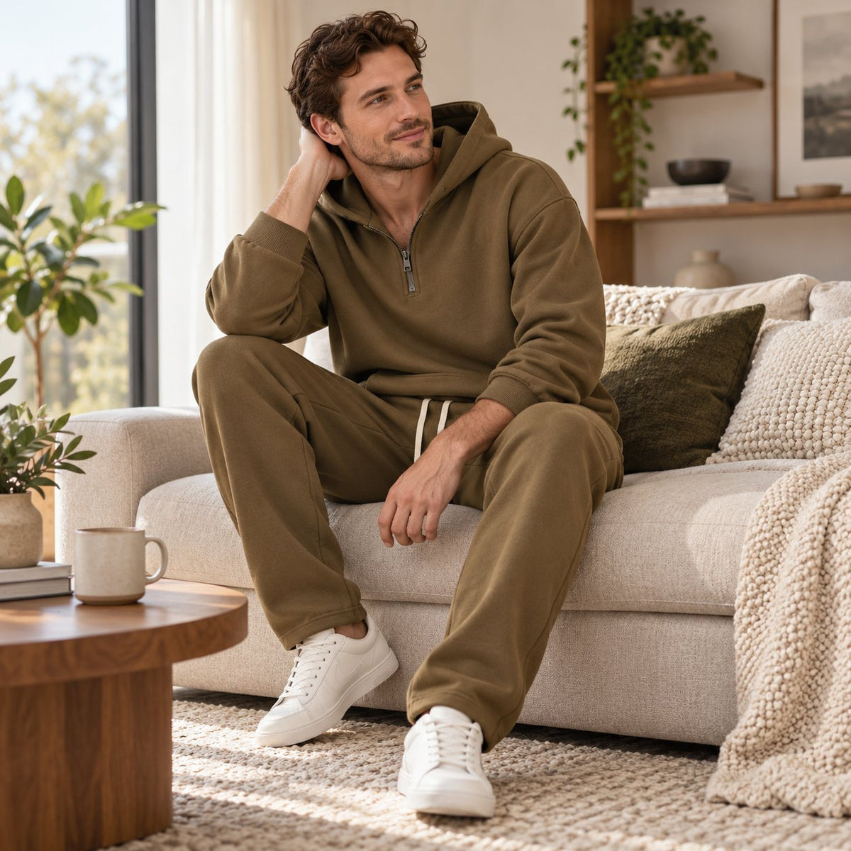 ⚡Hot Sales 50% OFF🔥Men's Plain Two-piece Casual Sporty Sweatsuit Set