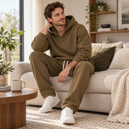 ⚡Hot Sales 50% OFF🔥Men's Plain Two-piece Casual Sporty Sweatsuit Set