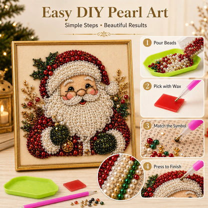 🧘Relaxing & Beginner-Friendly💎DIY Christmas Pearl Diamond Painting Art Kit With Frame(✨Crafted to be a beautiful future heirloom)