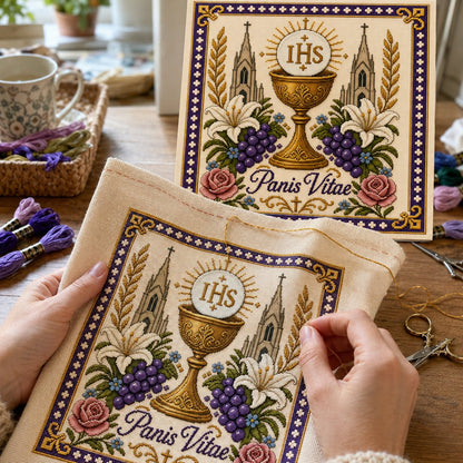 ✝️ Catholic Religious Cross Stitch Embroidery Kit | Vintage Floral Faith Wall Decor with Sacred Catholic Icon Designs 🌹🧵