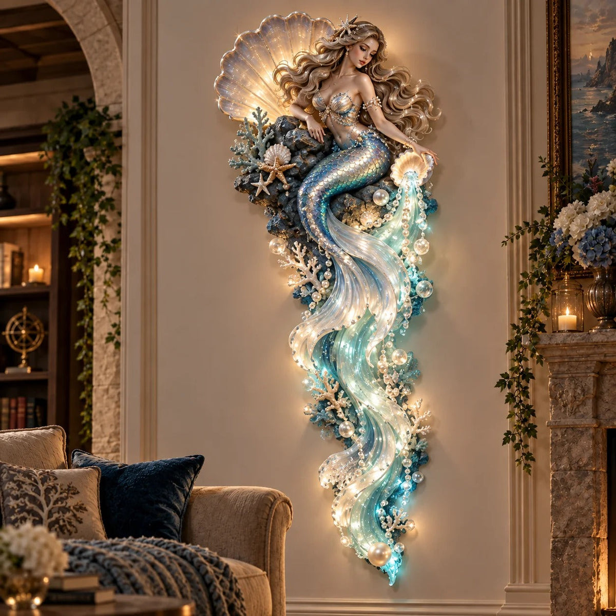 🌊✨ Enchanted Ocean Legends™ Lighted Wall Décor Collection 🐋🧜‍♀️