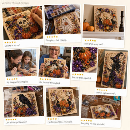 💥LAST DAY  55% OFF👻✨ Halloween Pearl Art DIY Kit – Turn Tiny Pearls into Spooky-Cute Magic