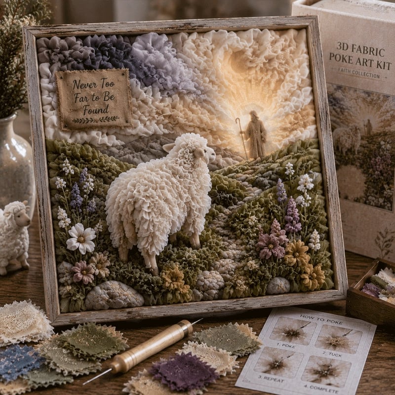 🧘Relaxing & Beginner-Friendly-✝️3D Christian Fabric Poke Art Kit