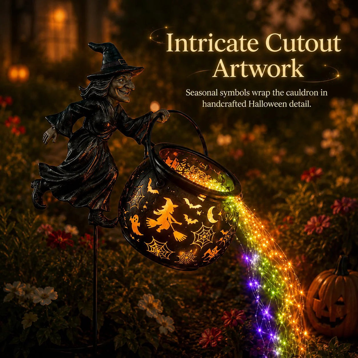 🔥 Last Day 57% OFF ❤️ Halloween Witch Cauldron Garden Light